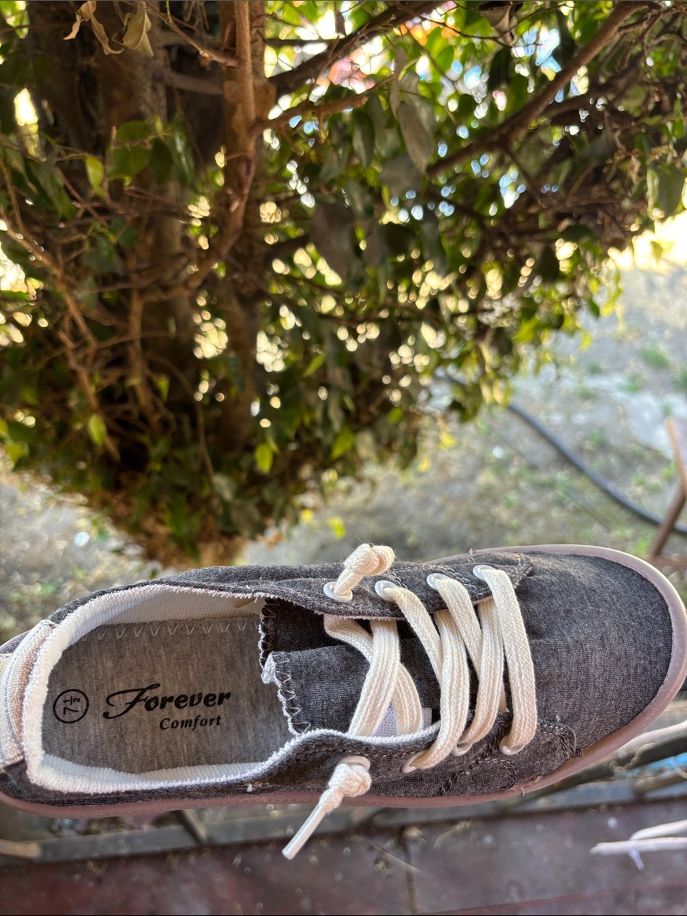 Forever Comfort Kids Grey Canvas Lace-Up Sneakers